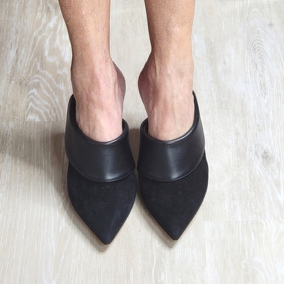 NIB. MALONE SOULIERS 'Tilly' 85 Leather and Suede Mules - Picture 3 of 16